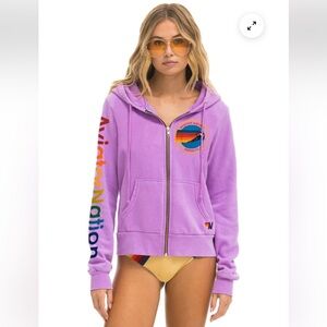 Aviator Nation Lavender Zip-Up Hoodie